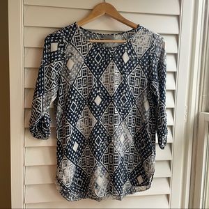 Blue and White Half-Sleeved Vero Moda Too